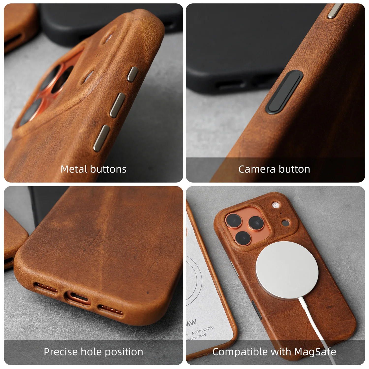 UK Charles F Stead Waxed Genuine Leather Case for iPhone 18 17 16 15 Pro Max Luxury Genuine Leather Handmade Phone Cover