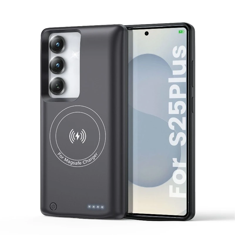 10000mAh For Samsung S25\S25ultra\S25plus Back Clip Battery Wireless Power Bank Phone Case