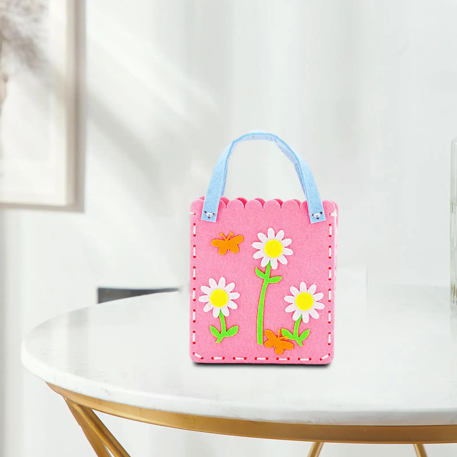 Kids Sewing Kit Non Woven DIY Bag Handmade Crafting Material Educational Handbag Activity Toy for Children