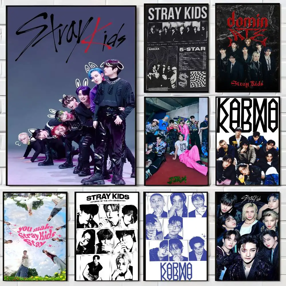 Quente kpop s-stray k-kids anime cartazes pegajoso whitepaper adesivo diy quarto bar café kawaii decoração do quarto
