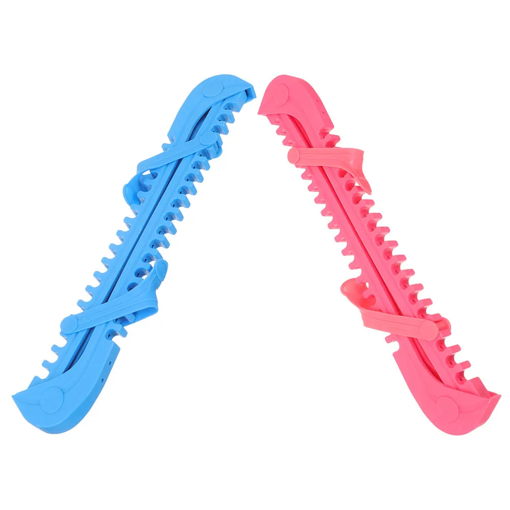 

2 Pairs Ice Skate Guards PXC Material Blue Pink Color Skate Covers Blades Protection Hockey Skates Accessories Use
