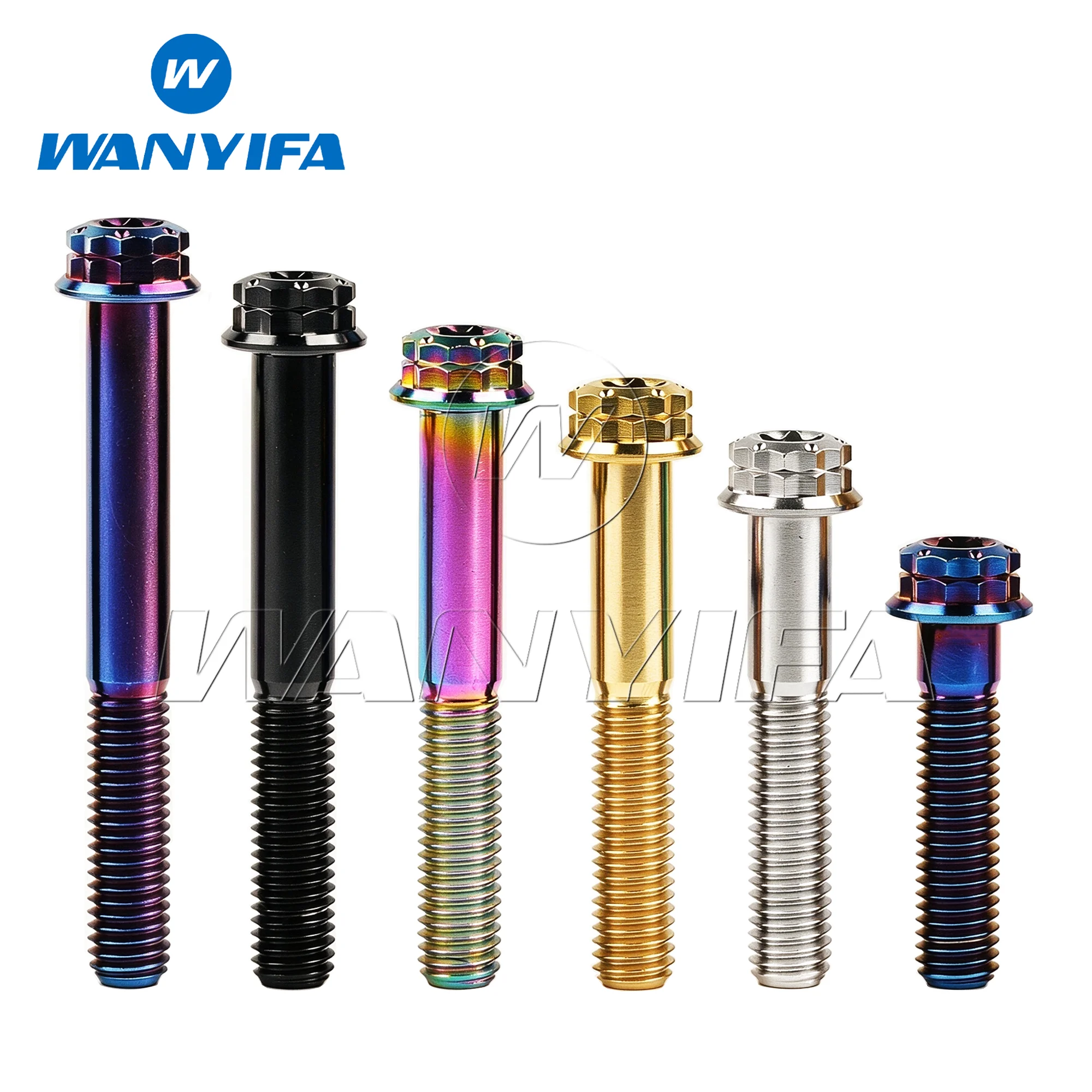 Wanyifa Titanium Bolt M8x15/20/25/30/35/40/45/50/55/60/65/80mm Flange 12Points Torx T40 Head Screws for Motorcycle Refitted