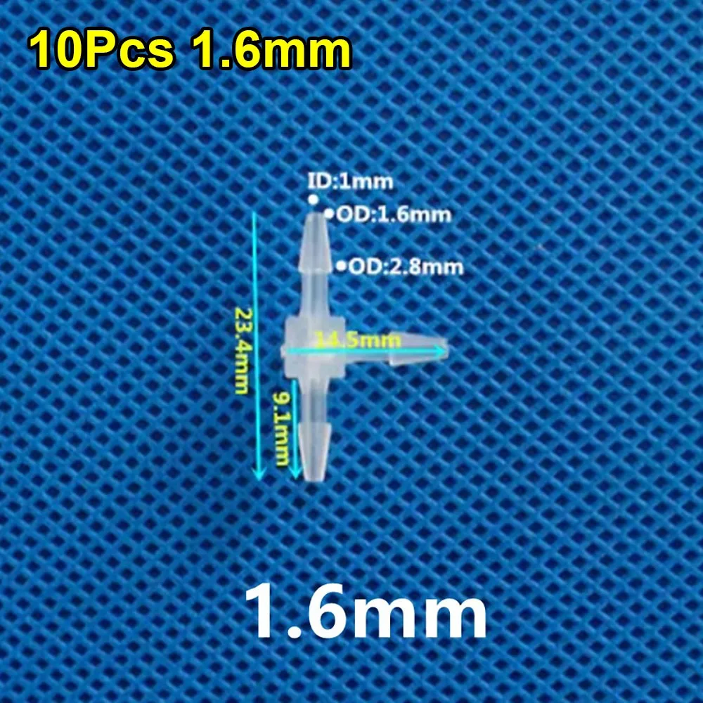 10Pcs 1.6-15.8mm T-Type Tee Connector Plastic PP PE 3 Way Connector Soft Equal Diameter Hose Fittings