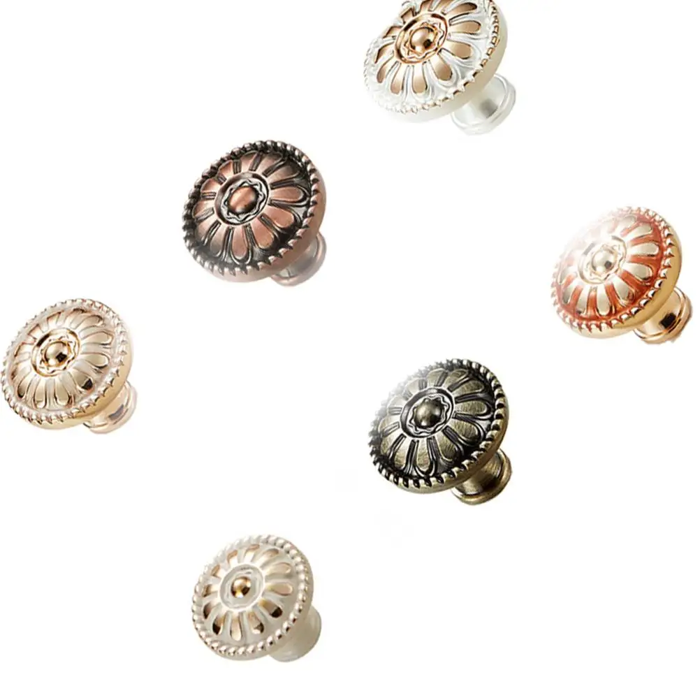 

3PCS European Style Cabinet Handles Wooden Drawer Knobs Vintage Kitchen Furniture Wardrobe Pull Hardware Zinc