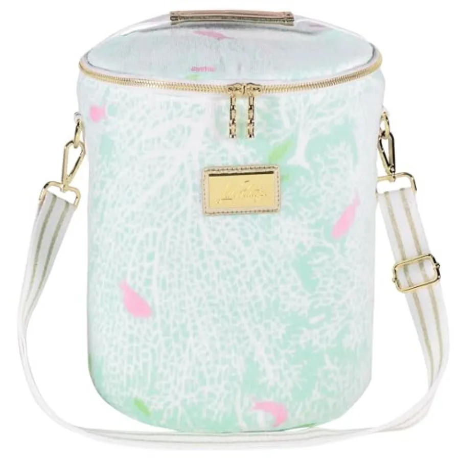 

Insulated Soft Cylinder Beach Cooler with Terry Cloth Fabric, Adjustable/Removable Strap, and Double Zipper Close Fantastical f