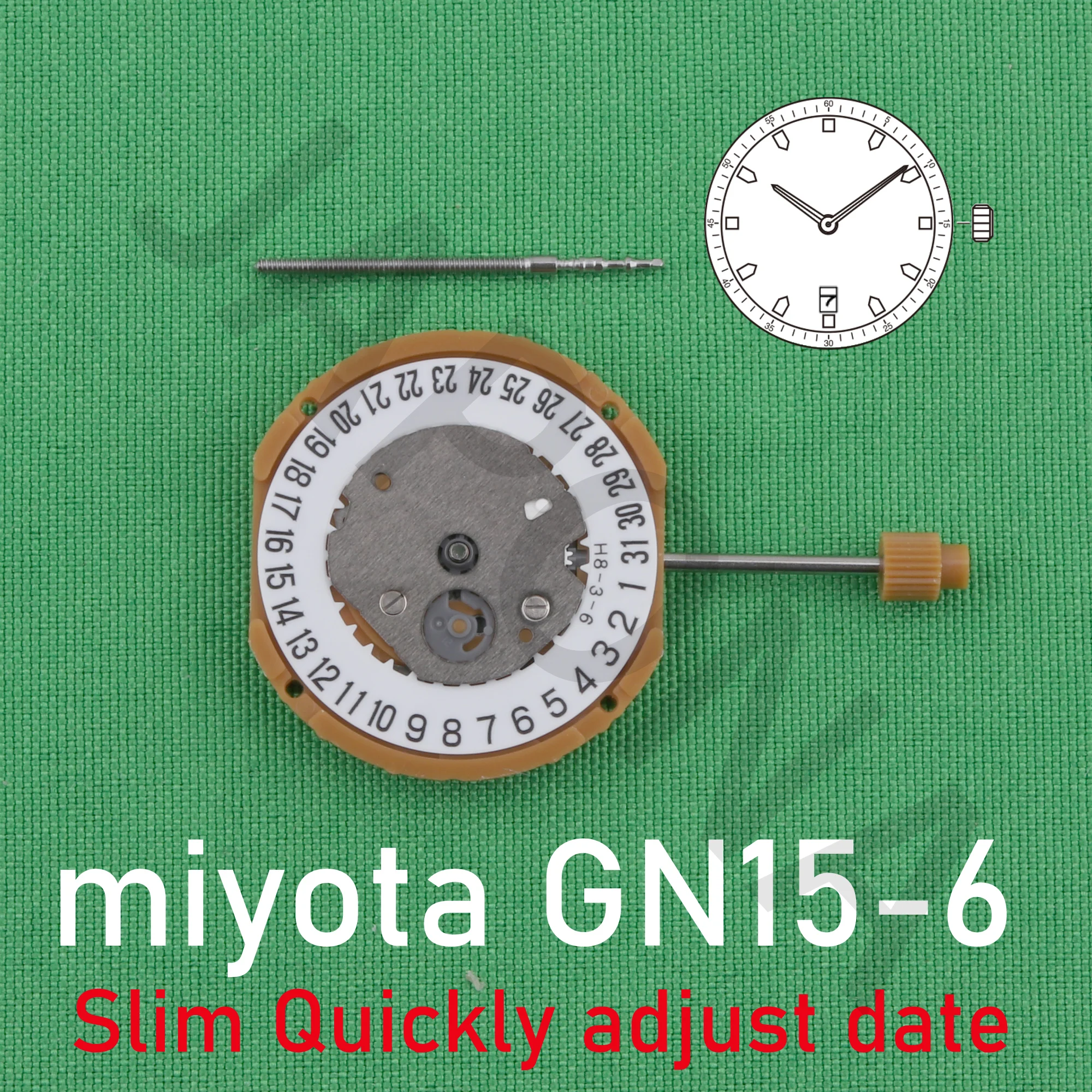 GN15 movement miyota GN15-6 movement japan movement 2hand quartz movement Slim movement  Slim Quickly adjust date