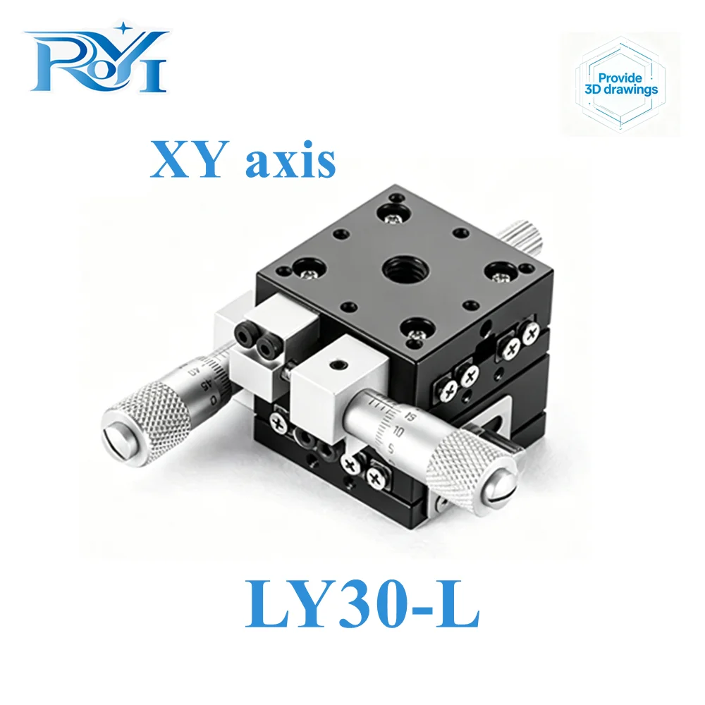 XY Axis 30*30mm Micrometer Sliding Table LY30-R LY30-L LY30-C Manual Displacement Cross Rail Trimming Station Sliding Stage