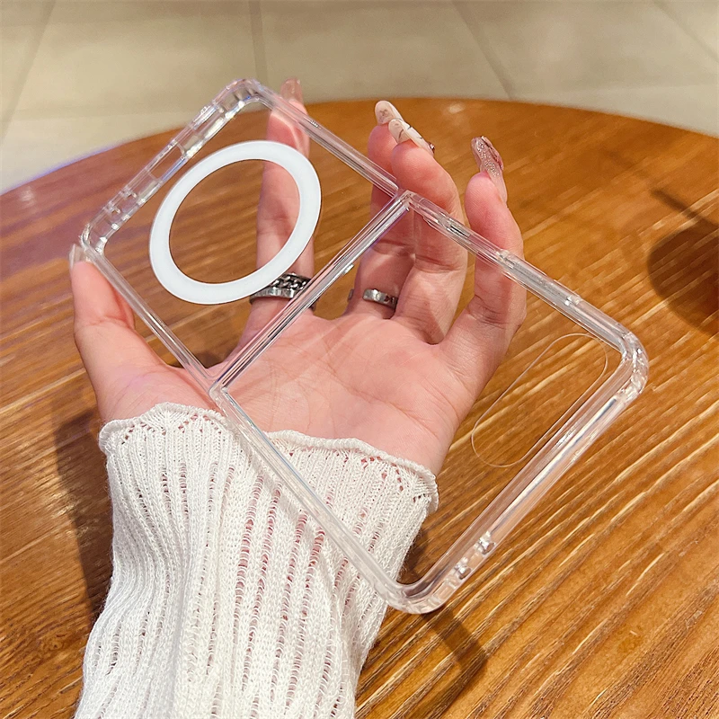 Clear Acrylic For Magsafe Magnetic Wireless Charge Case For Samsung Z Flip Z Fold 7 6 5 4 3 ZFlip7 Flip6 Shockproof Bumper Cover - view 3