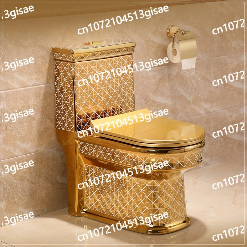 Wc One Piece Gold Plating Toilets Sanitary Ware European Style Bathroom