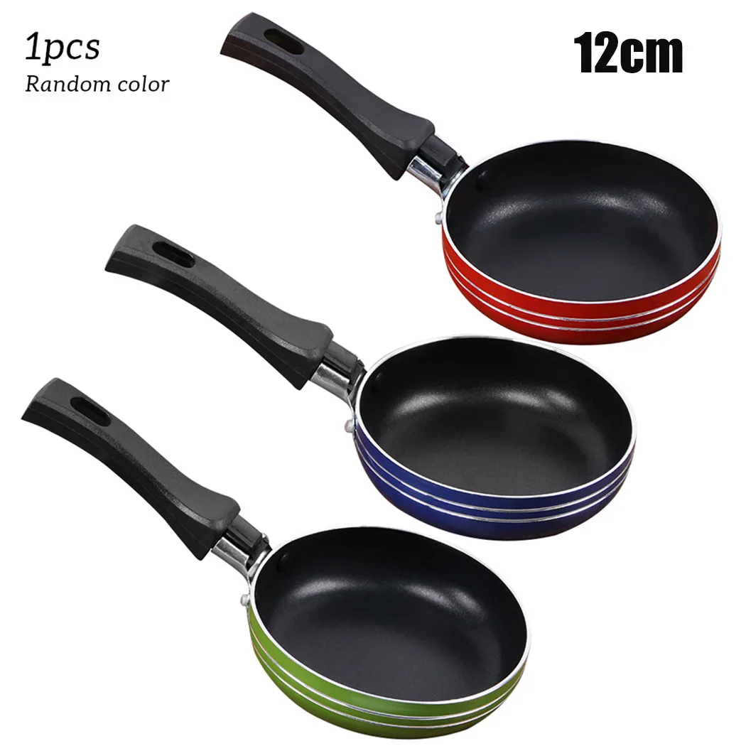 1PC 12cm/14cm/16cm Mini Frying Pan Non-Stick Steel Frypan Pot Saucepan Random Color For Cookware Fry Eggs Tools Frying Pan view 5