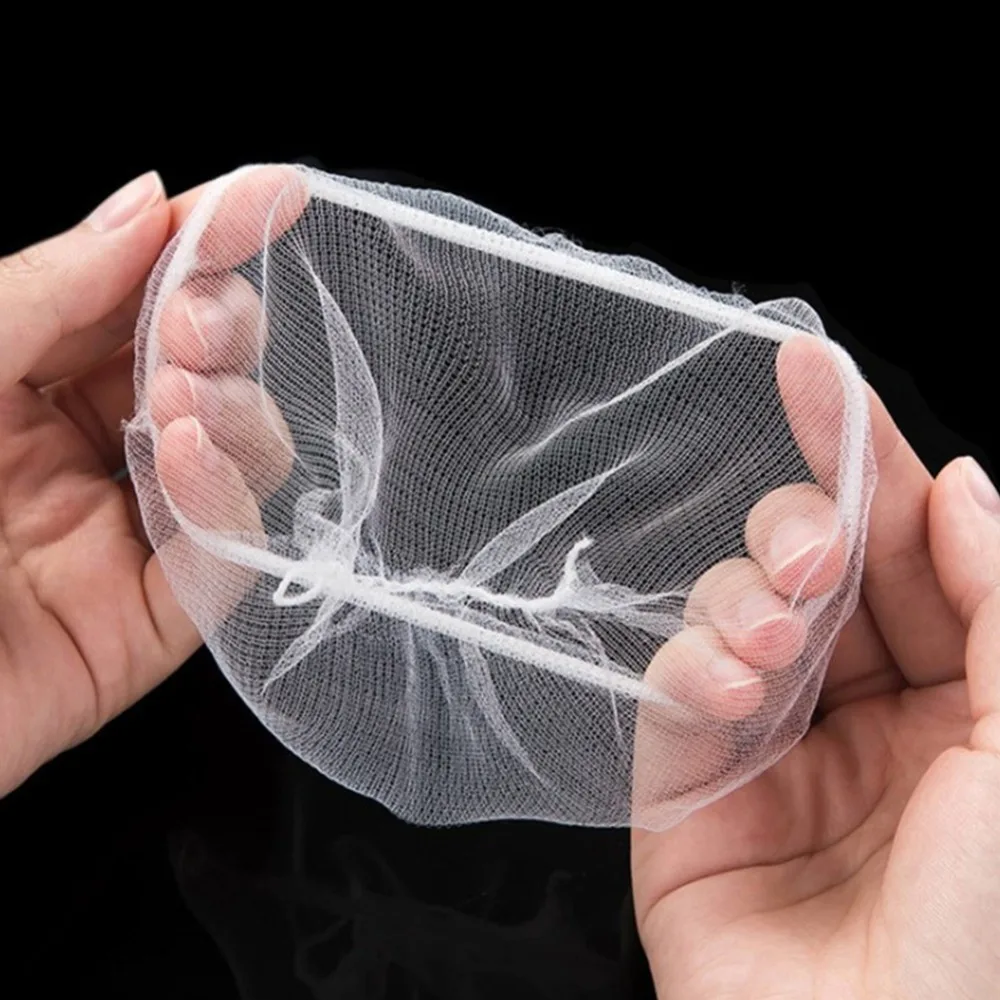 200 PCS 3.15×3.54in Sink Strainer Mesh Bag Disposable High Elasticity Filter Bag Anti Clogging White Drain Cover Net