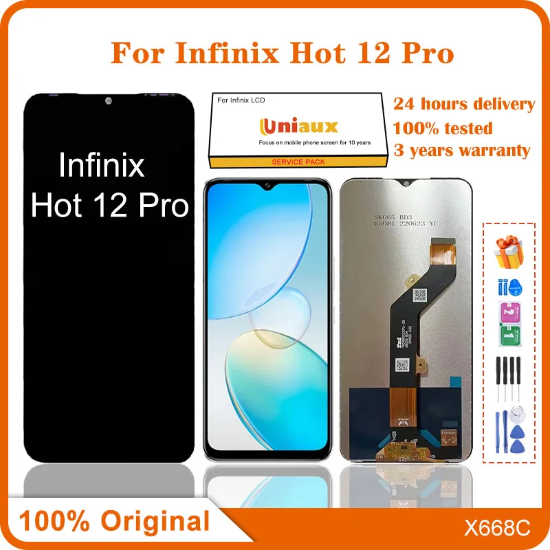 

For Infinix Hot 12 Pro Mobile Phone LCD Screen Display assembly Touch Screen LCD Panel Replacement