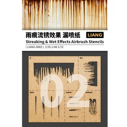 Liang Model 0002 Streaking & Wet Effects Airbrush Stencils for 1/35 1/48 1/72  Scale Plastic Model Accessories Hobby DIY