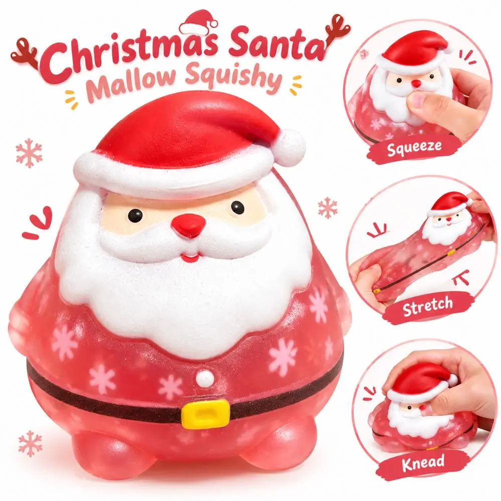 Santa Claus Shaped Pinching Toy Soft Squeeze Material Slow Rebound Squeezable Fidget Toys Stress Release Decompression Toy