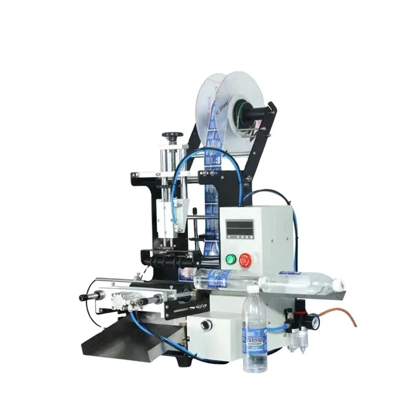 Semi-Automatic Table-Top Labeling Machine for round Bottles Small Size Self-Adhesive Labeling for Plastic & Glass Bottles