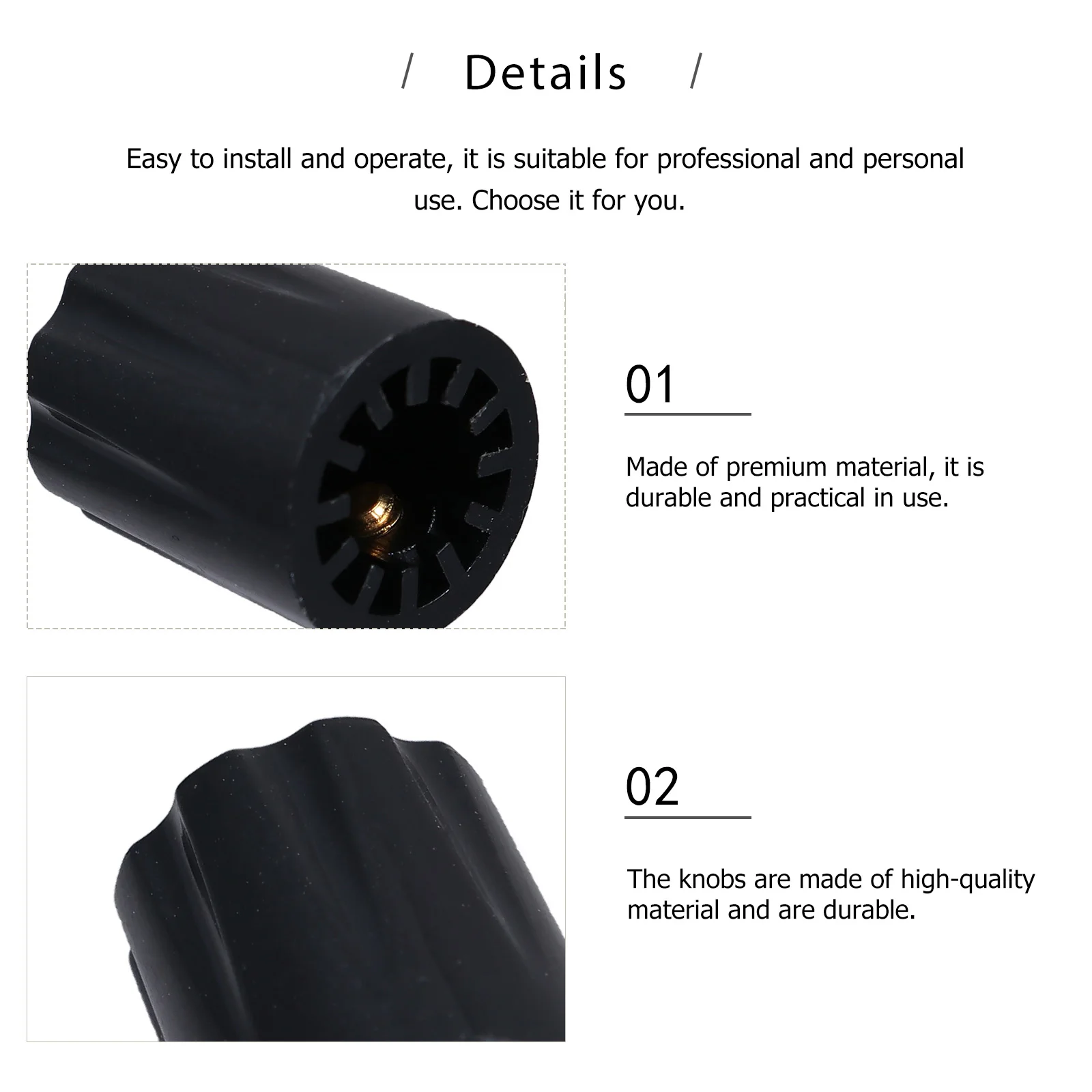 

1 set Electric Guitar Effect Knob Volume Tone Control Replacement Black Plastic Potentiometer for Bass Parts