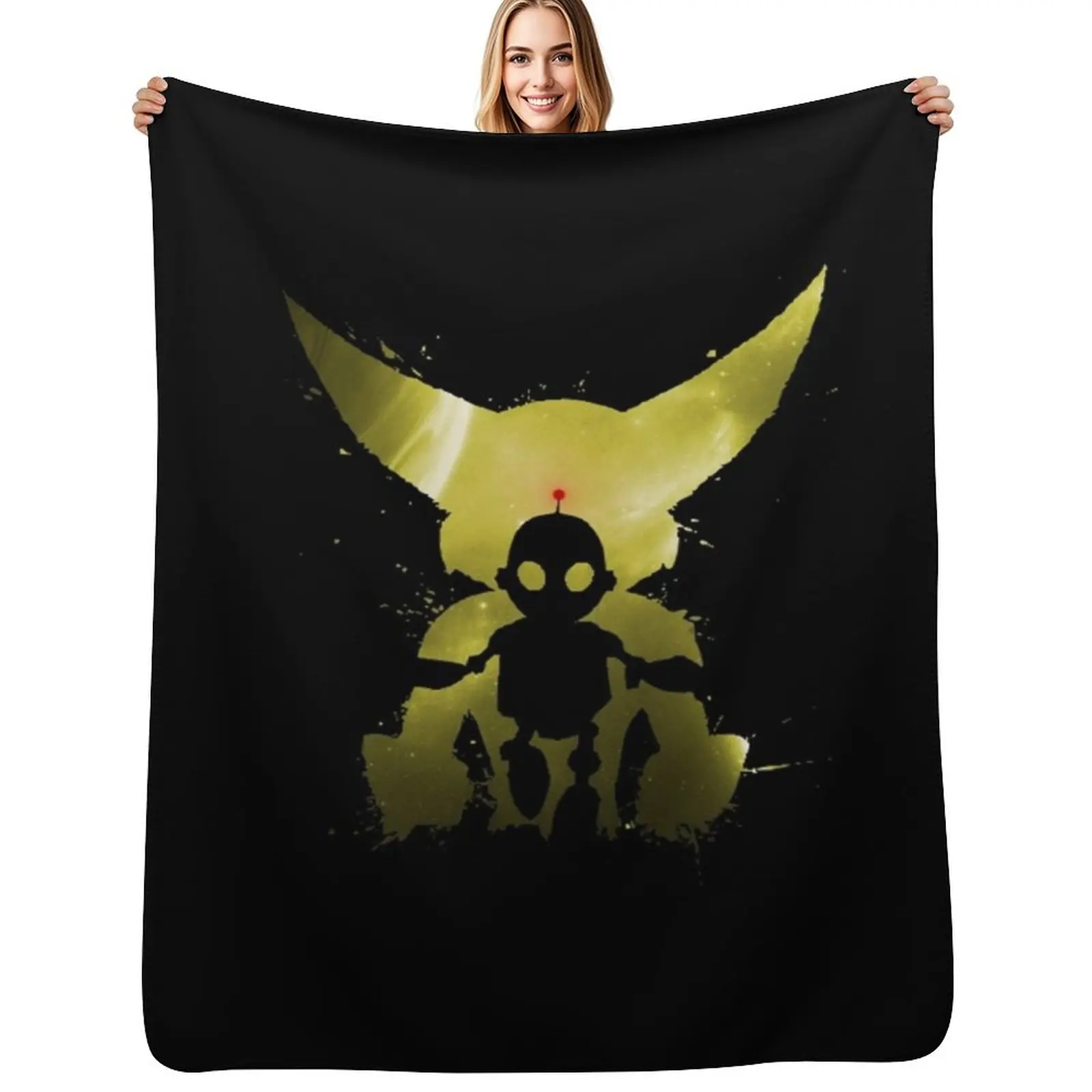 Ratchet amp Clank Galaxy Yellow Throw Blanket Decorative Soft Throw Blanket for Couch Sofa