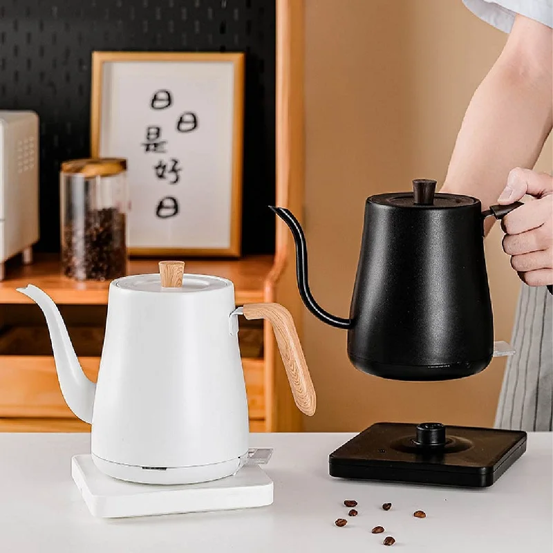 110V Electric Kettle Hand Brewed Gooseneck Coffee Kettle Fast Boiling Water 304 Stainless Steel Tea Kettle Automatic Power Off