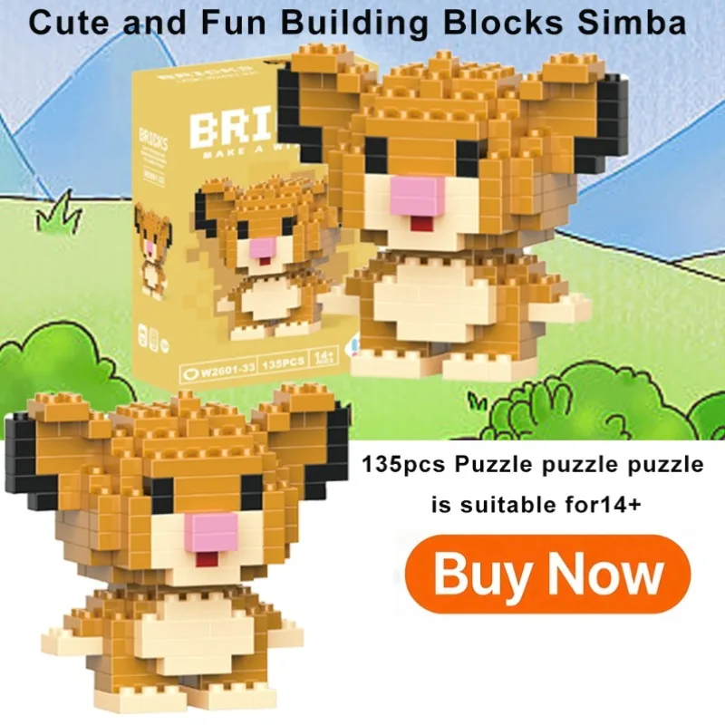 

Disney Mickey Minnie Cartoon Doll Building Blocks the Pooh Stitch DIY Action Doll boys girls toys birthday gifts