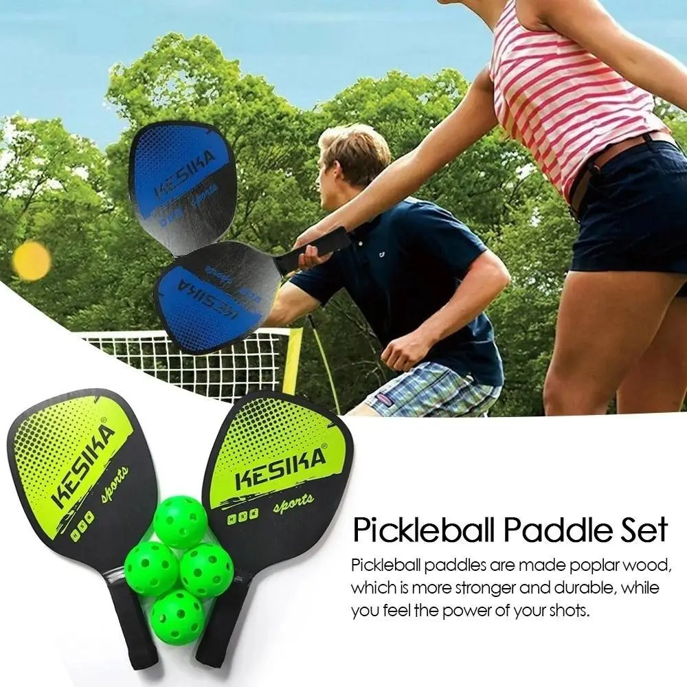 Pickle Ball Poplar Pickle Paddles Rackets Set Non-slip 4 Pickleballs Pickleball Balls with Carrying Bag Pickle Paddles Alduld