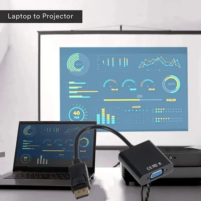 Grwibeou displayport display port dp zu vga adapter kabel männlich zu weiblich konverter für pc computer laptop hdtv monitor projektor