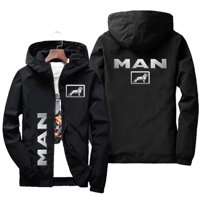 2024 Brand Autumn Winter Hoodie Men's Truck MAN Car Logo Print Zip Coat and Sweatshirt Casual Jacket