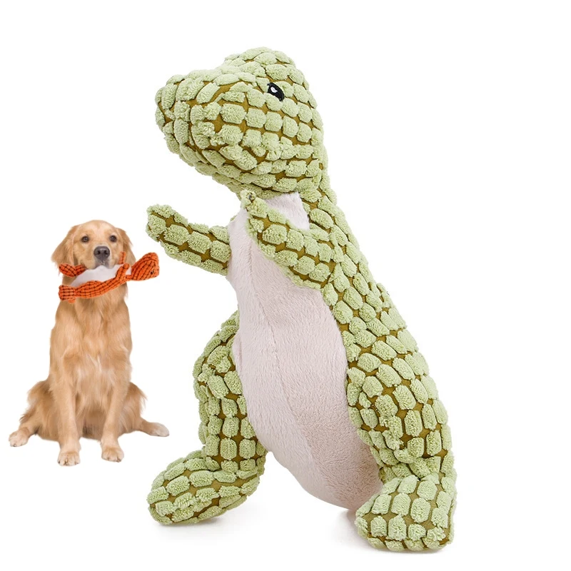 35cm Height Dog Toy Plush Dinosaur Chew Toys Squeaky Stuffing Pet Supplies for Small Big Dogs Pet Toys Kitten Dog Accessories