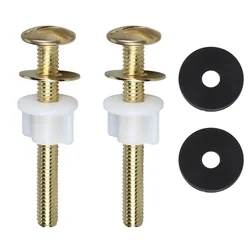 2pcs/1set Universal Toilet Seat Screws Nuts Heavy Duty Hinge Bolts with Plastic Nuts Rubber Washer Toilet Top Mount Replacements