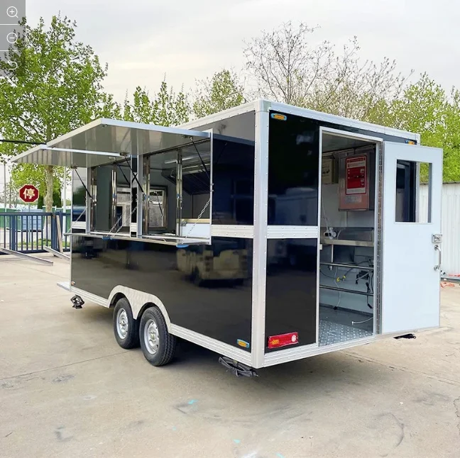 

Commercial Food Vans Concession Street Mobile Truck Cart Fast Food Trailer with Full Kitchen for Sale USA Europe Australia