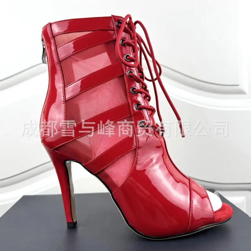 Красный, хаки, черный, танцевальная обувь на латинских каблуках, резиновая подошва, индивидуальная подошва и каблуки, вечерние танцевальные туфли на высоком каблуке 10 см