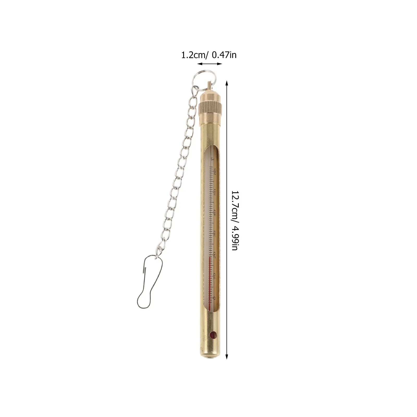 Outdoor Fishing Thermometer Metal Fly Fishing Thermometer Angler Vest Pack Tool Aquarium Temperature Gauge For Lake 12.7x1.2 Cm view 5