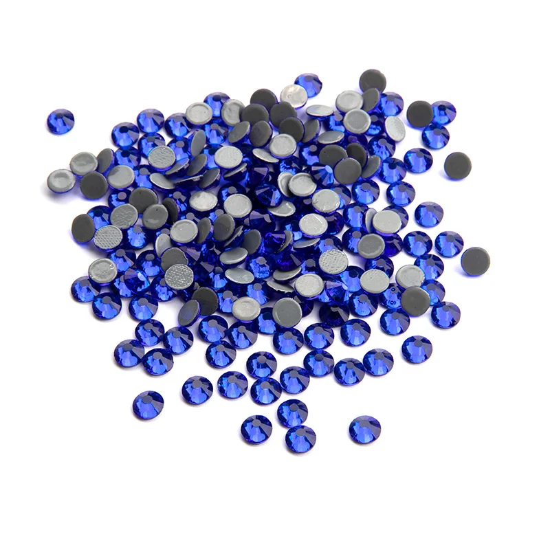 1 Bag Glitter Glass Strass Glue On Stones SS10 500 Gross  Sapphire Crystal Loose Flatback Hotfix Rhinestones for Clothes Dress