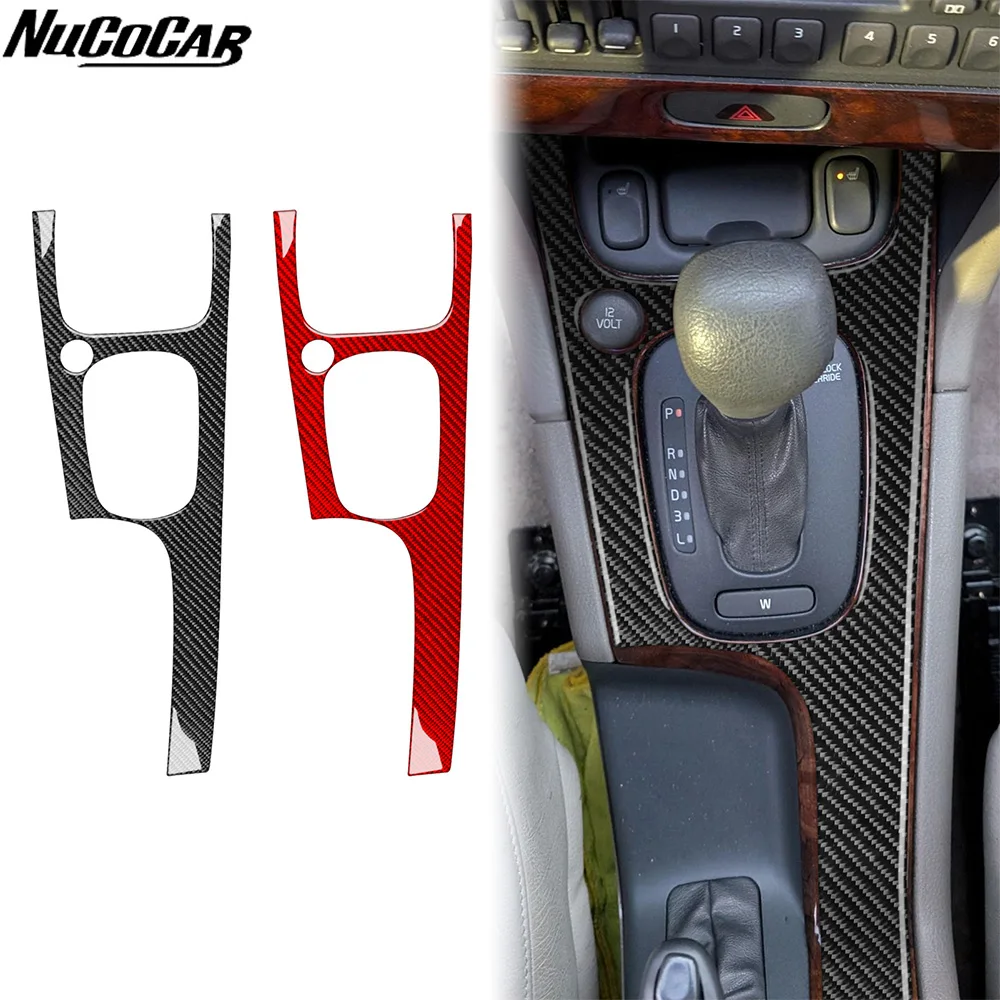 For Volvo S70 V70 1997-2000 Carbon Fiber Central Gear Shift Control Panel Cover Car Accessories Interior Decorative Stickers