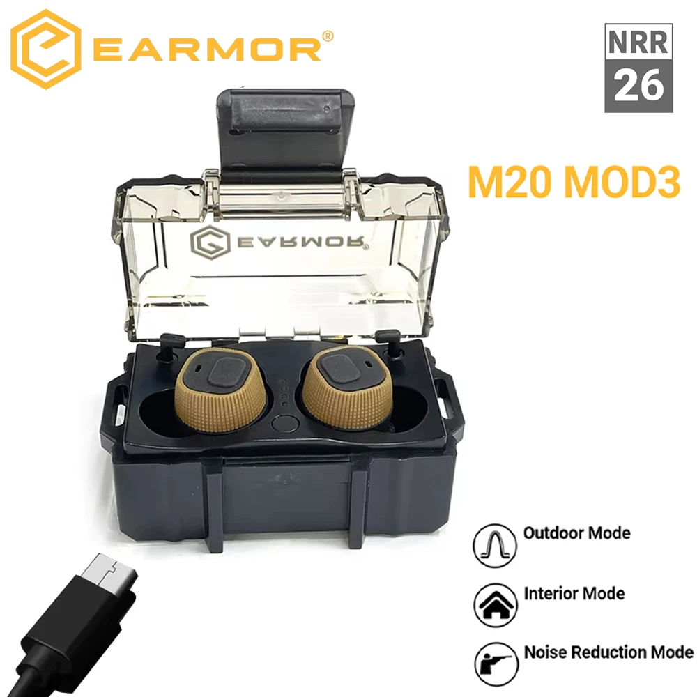 

EARMOR M20 Electronic Earplugs Shooting Range Hunting Hearing ear Protection Earbuds Active Noise Canceling Earmuff