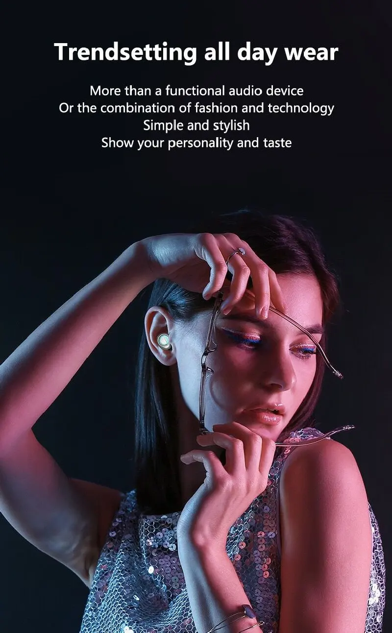 ZECAA In Ear TWS Bluetooth Wireless Headset Digital Video Game Headset Bluetooth Game Headset With Colorful Led Light