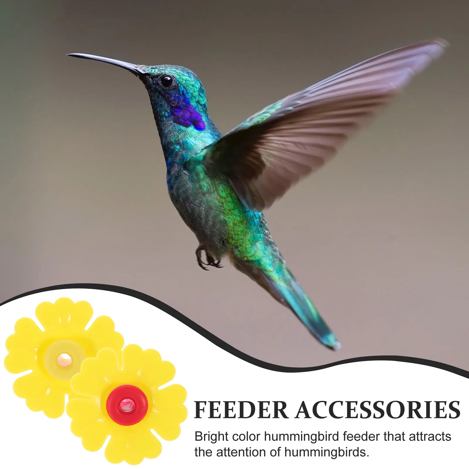 

6Pcs Feeder Decors Exquisite Design Attract Wide Range Birds Vibrant Atmosphere Hummingbird Feeder Parts Bird Feeding Tool Decor