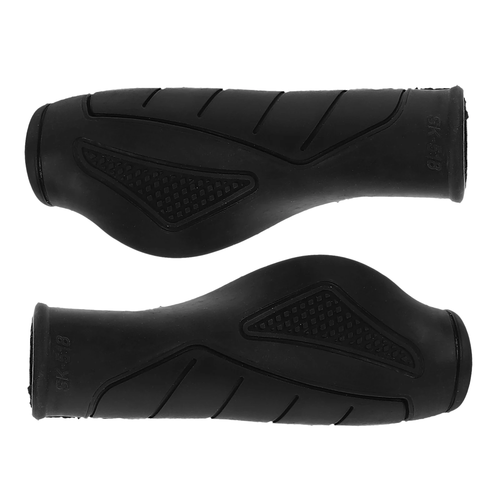 

2pcs Bike Handlebar Grips Non-Slip Ergonomic Tpe Comfortable Shock Absorbing Bicycle Grips For Long Ride Black 12X5.5X3Cm