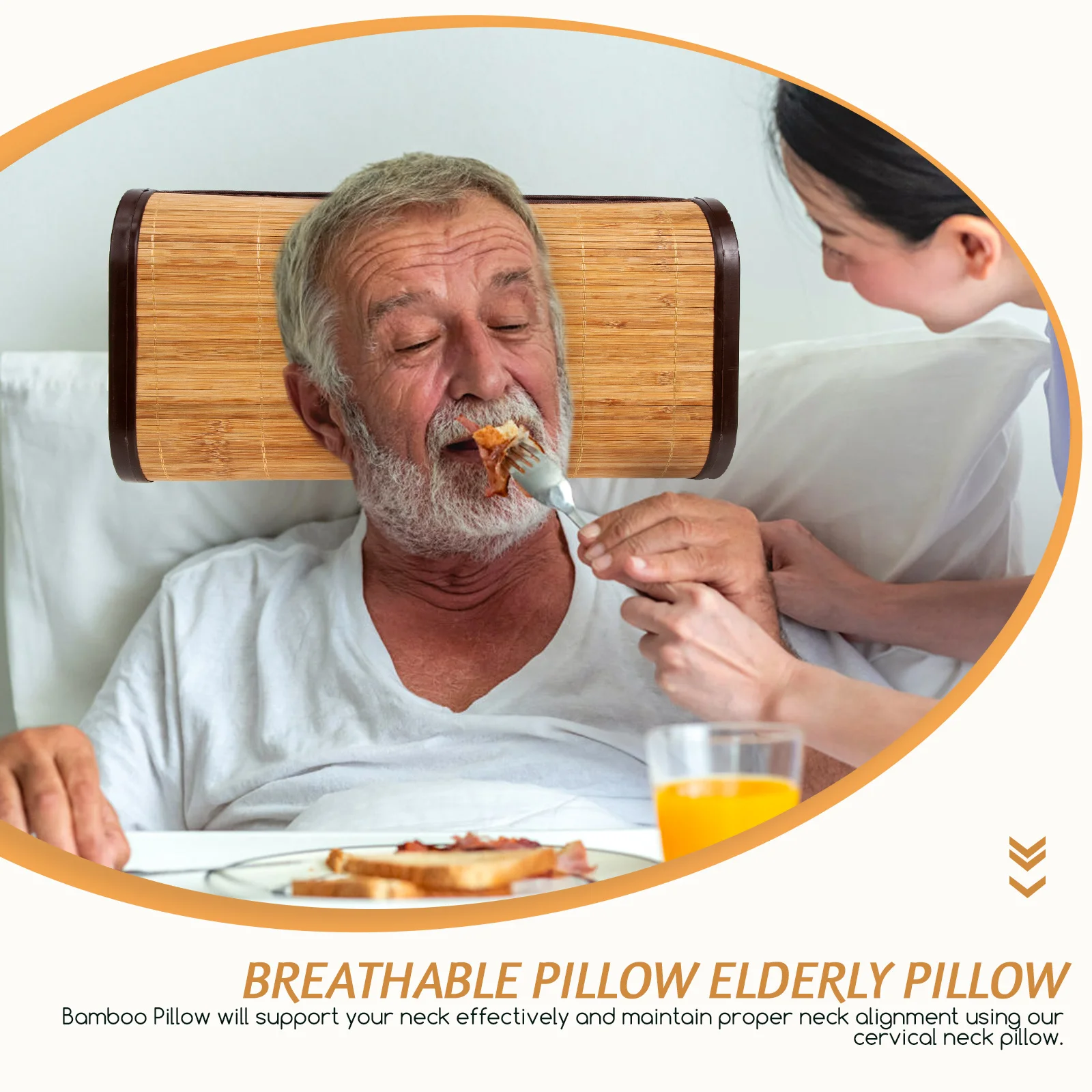 

Bamboo Pillow Sweat Steam Mat Cooling Breathable Elderly Orthopedic Neck Cushion Lumbar Support Sleeping Pillow Home Supplies