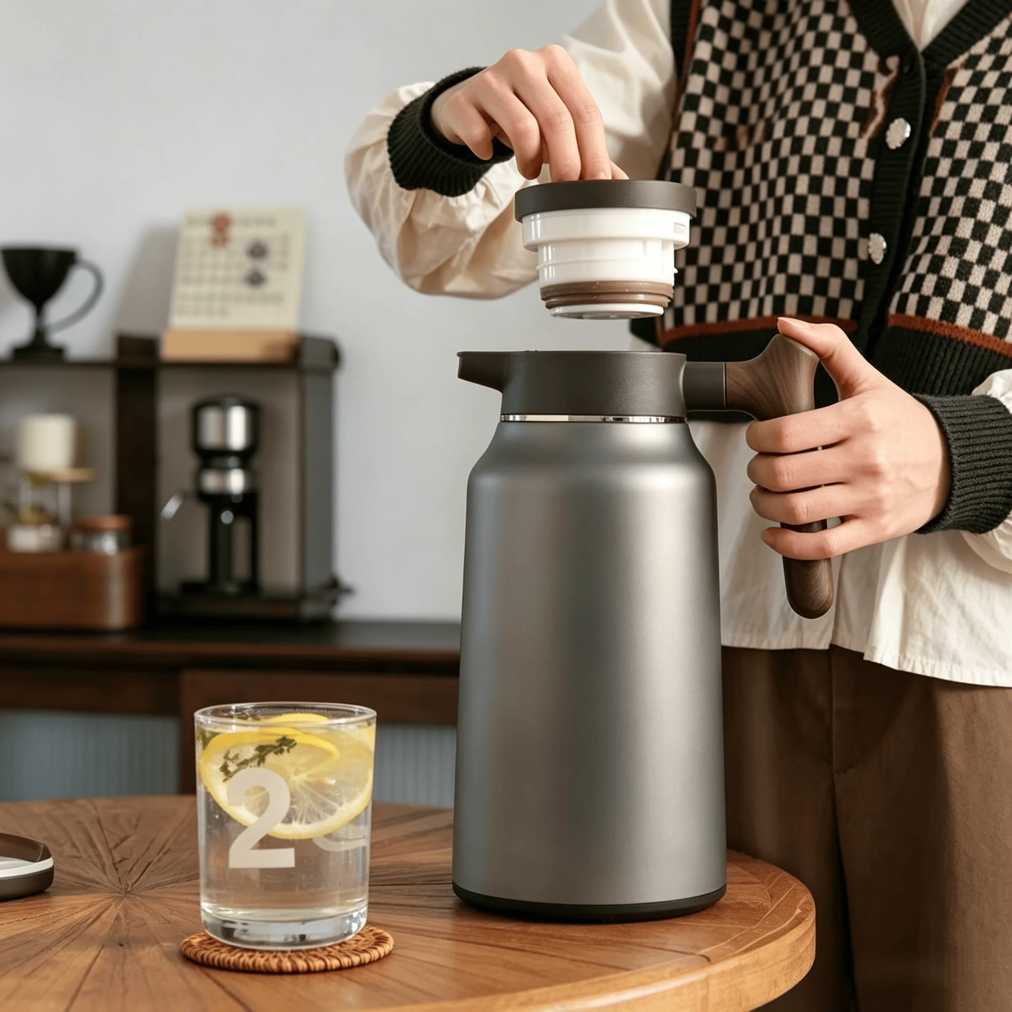 Stainless Steel Vacuum Insulated Kettle, Stylish Office Thermos, Large Capacity Household Kettle, Insulated Kettle