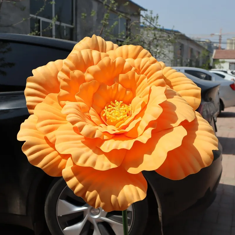 

New large-scale simulated peony flower window display stage activities wedding background layout