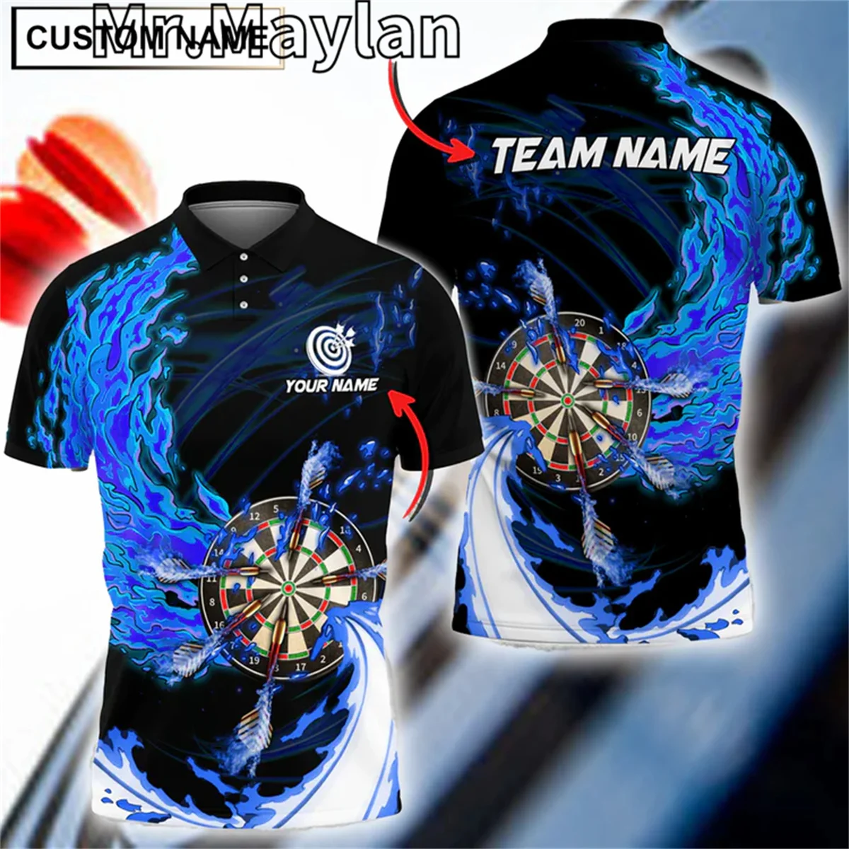 Personalized Breath Of Fire Multilcolor Darts 3D Printed Polo Shirt Men/Women Perfect Gift for Darts Lovers Tops Unisex Tee-322