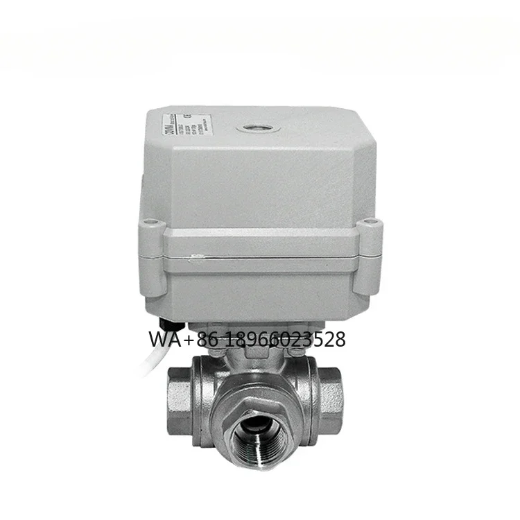 power-off reset miniature stainless steel 304 electric three-way ball valve L-type T-type automatic valve