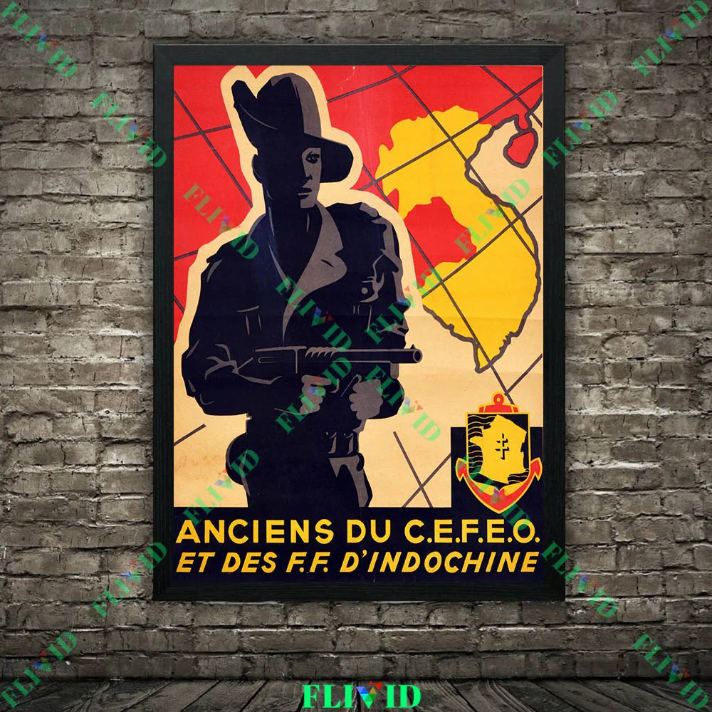Vintage French Military Recruitment Poster Print, Antique Ww1 & Wwii Illustrated Wall Art Canvas Painting For Living Room Decor - view 2