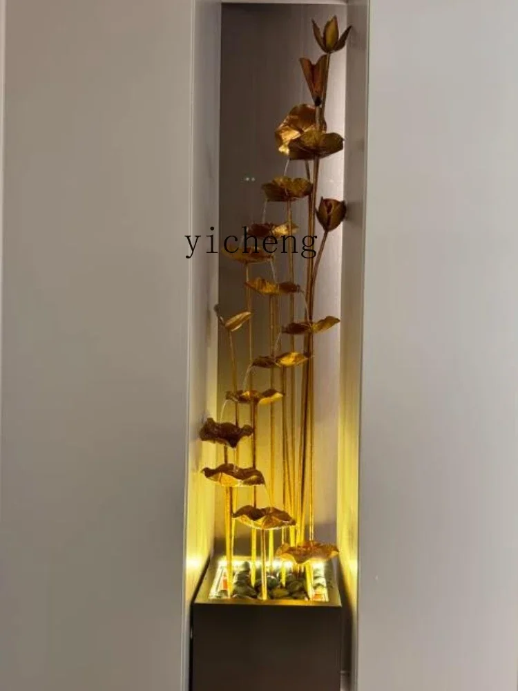 A31-Living Room Flowing Water Floor Ornament Circulating Water Creative Water Feature Fountain High-end Gold Decoration