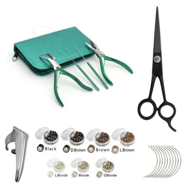 Eye Catching Quality Multiple Color  Tools And Plier Hook Loop Hair Ring C Type Needle  For Hair Extension