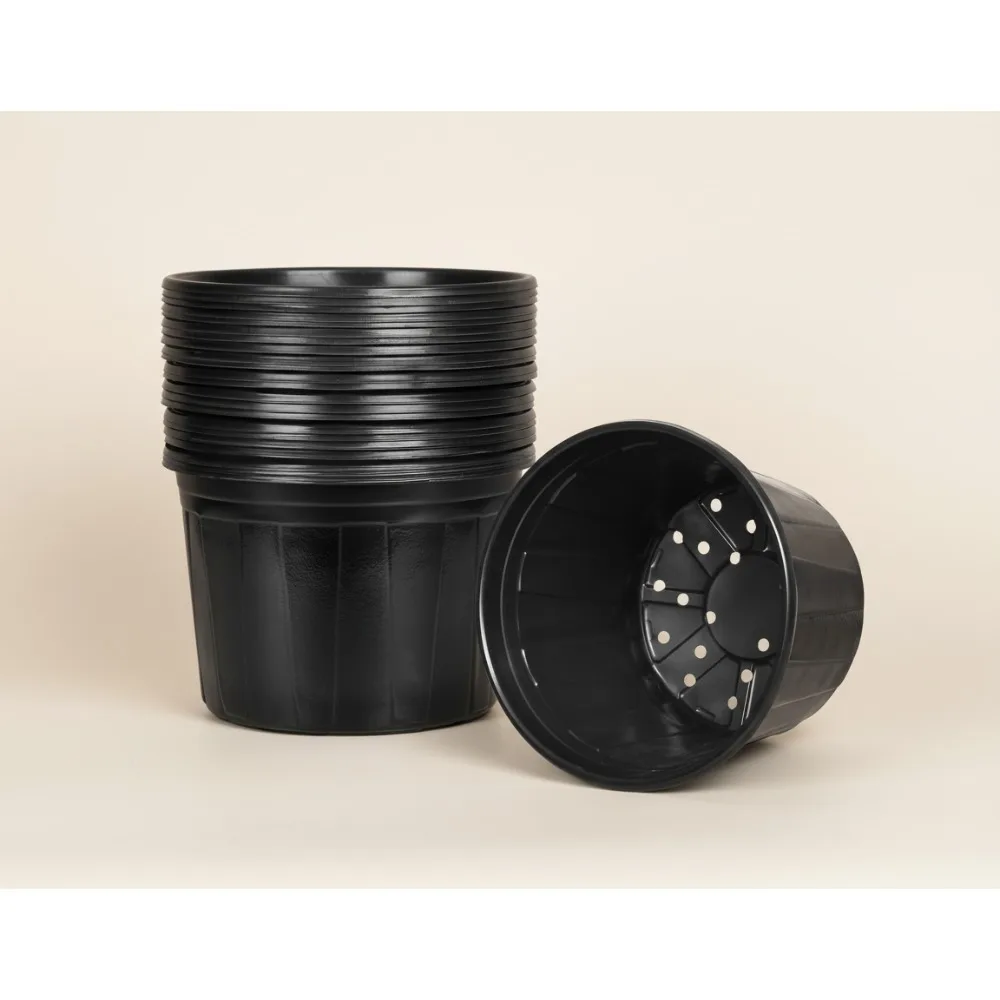 

Flexible Plastic Plant Pots with Drainage Holes - 2/3/5 Gallon Nursery Containers for Gardening