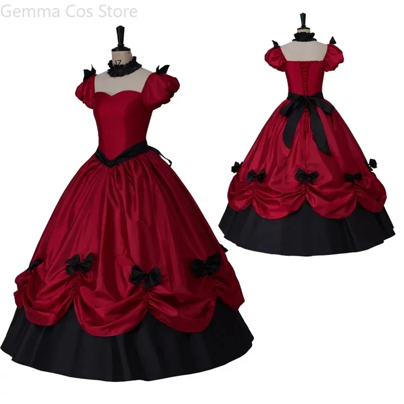 

(In Stock)1860s Victorian Civil War Gown Red Princess Costume Dress Victorian Rococo Edwardian Princess Dress Halloween Costume