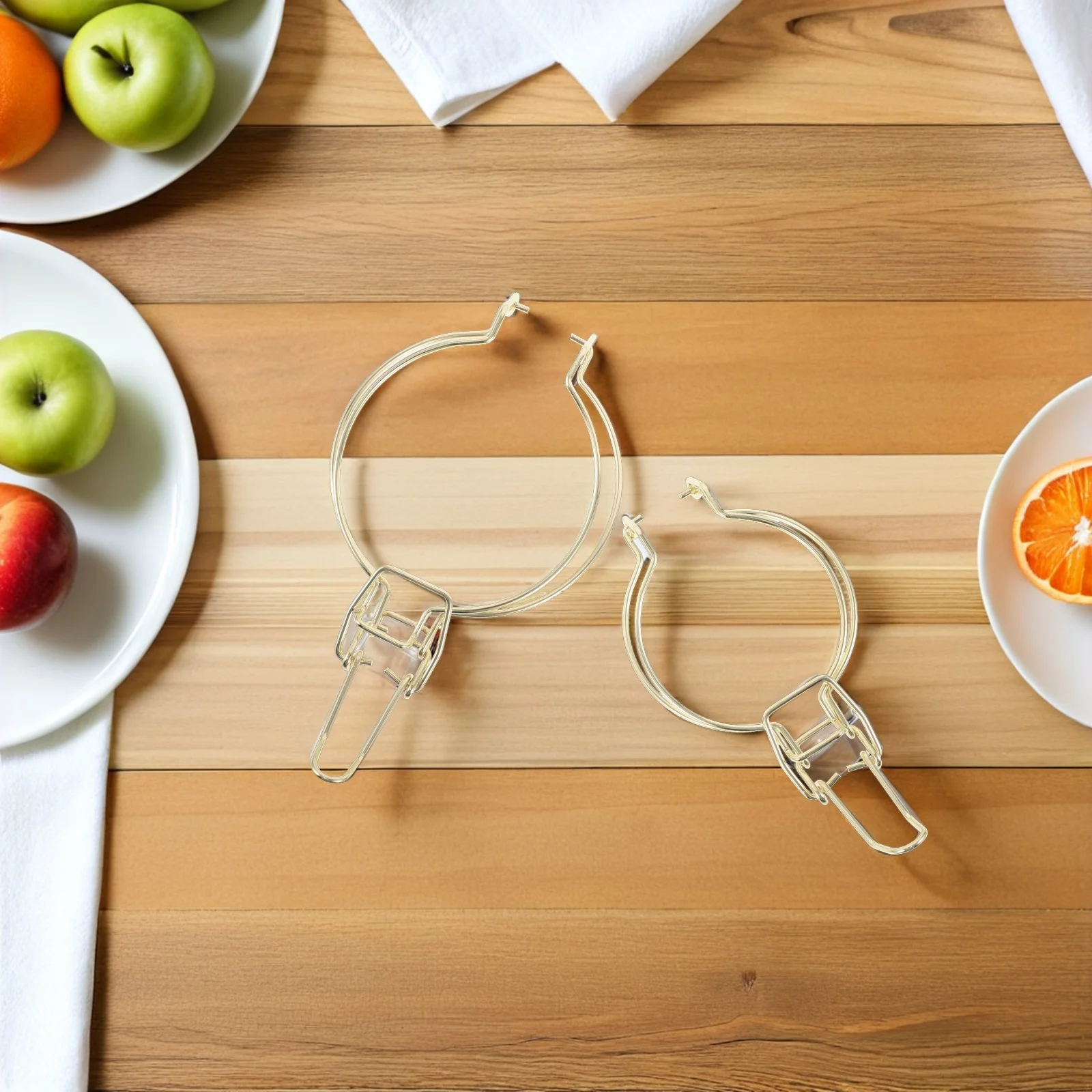 

8 Pcs Glass Storage Tank Clamp Jars Wire Sealing Accessory Sealed Buckle Accessories Food Golden