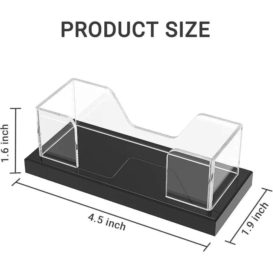 LUGUNU حامل بطاقة الأعمال للمكتب 2 حزمة حامل عرض بطاقة أكريليك شفاف يحمل 100 بطاقة منظم سطح المكتب المكتبي 4.5x1.9x1 #3
