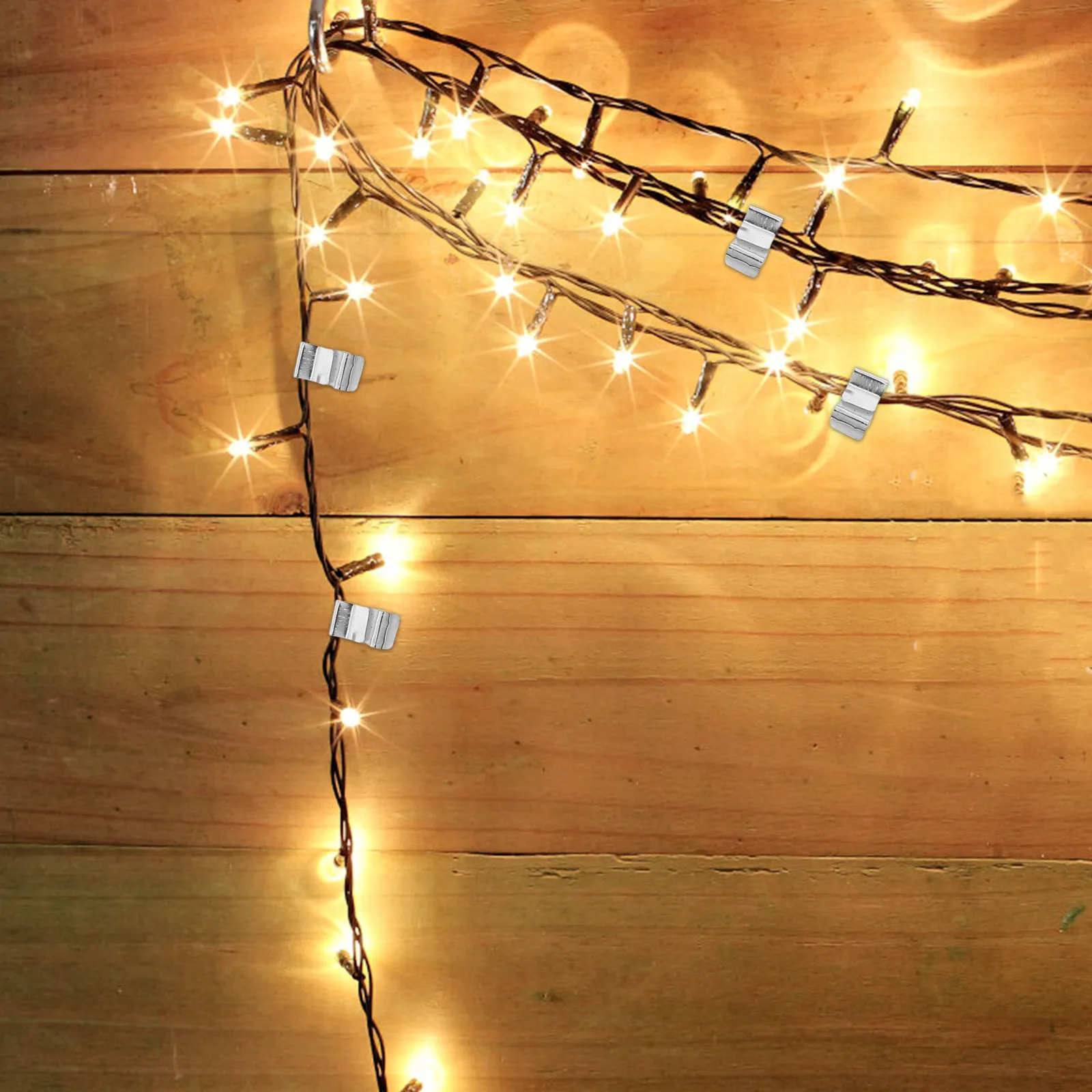 100Pcs Versatile Metal Gutter Light Clips for String Lights Secure Hanging on Gutters Railings Branches Gutter Hooks for Xmas